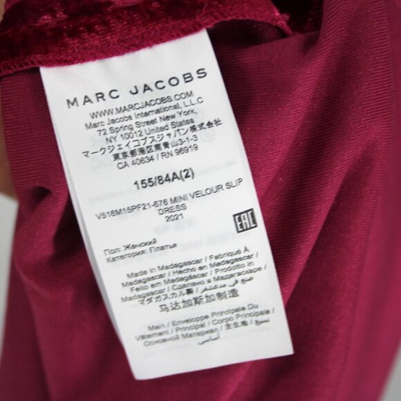 Marc Jacobs Bright Pink Velour Slip Mini Dress Silk Trim Sleeveless 2 XS NEW - Picture 7 of 8